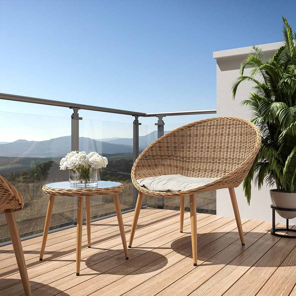 Hitia 3 Piece Patio Bistro Set