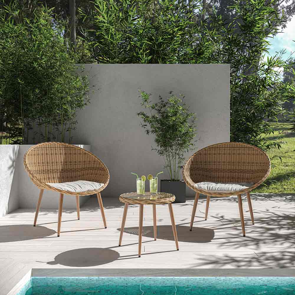 Hitia 3 Piece Patio Bistro Set