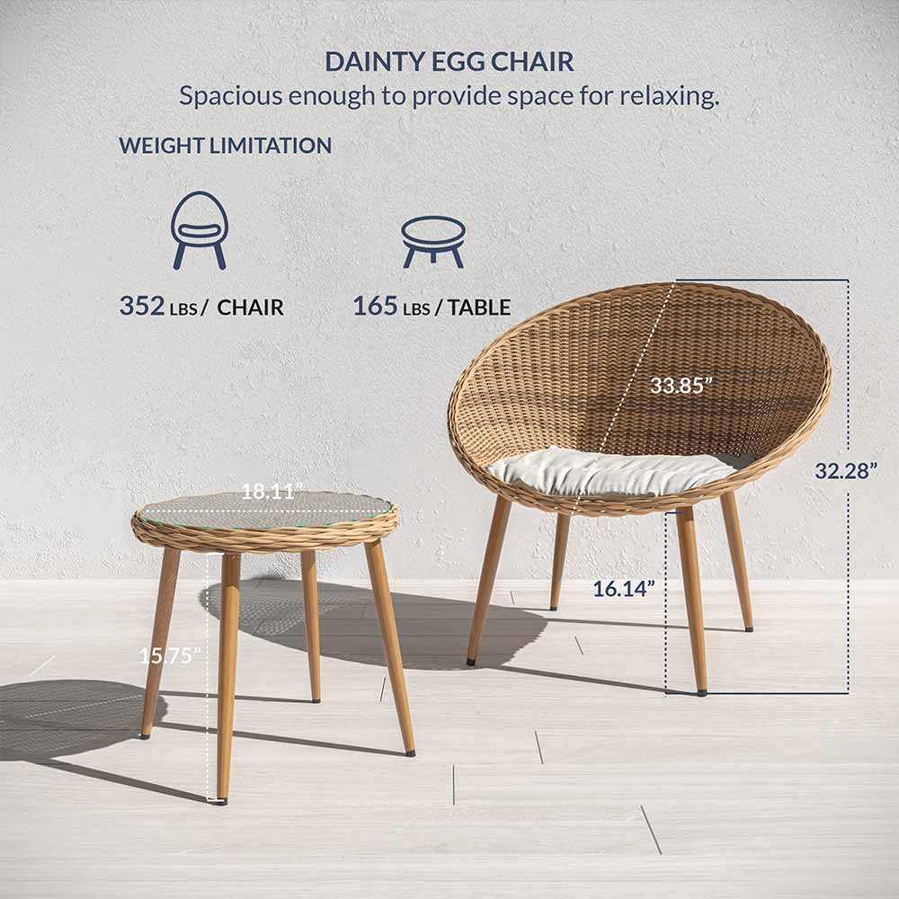Hitia 3 Piece Patio Bistro Set