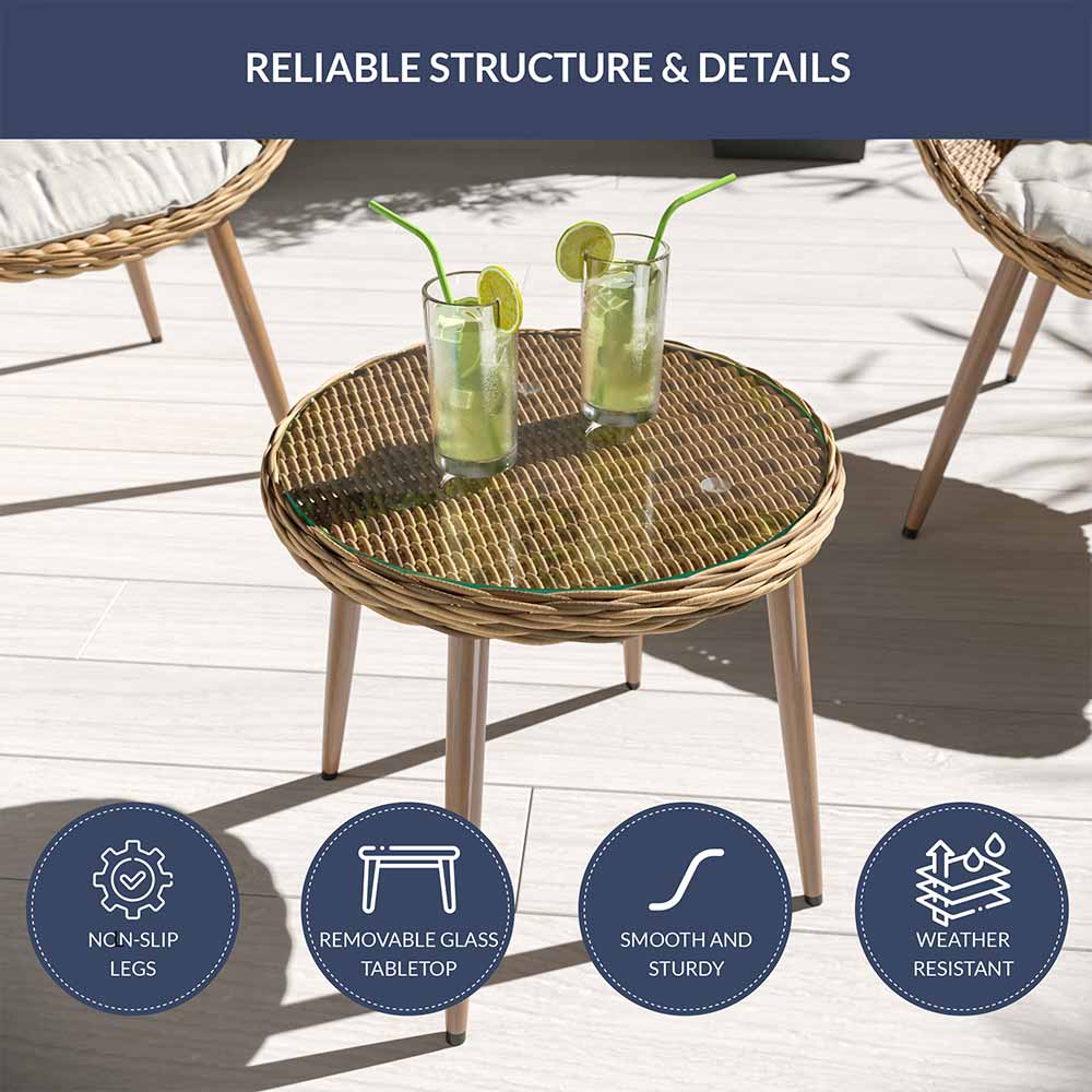 Hitia 3 Piece Patio Bistro Set