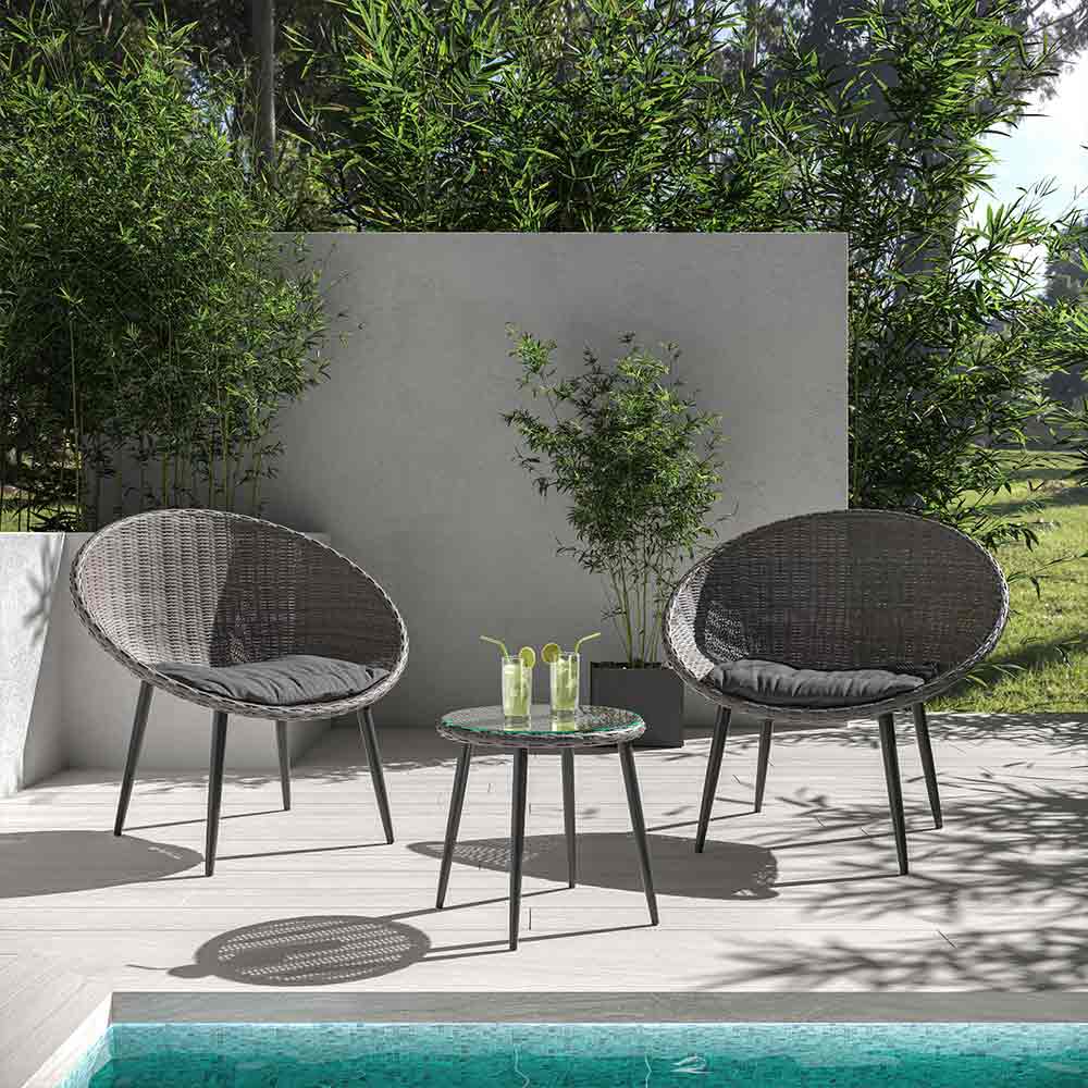 Hitia 3 Piece Patio Bistro Set