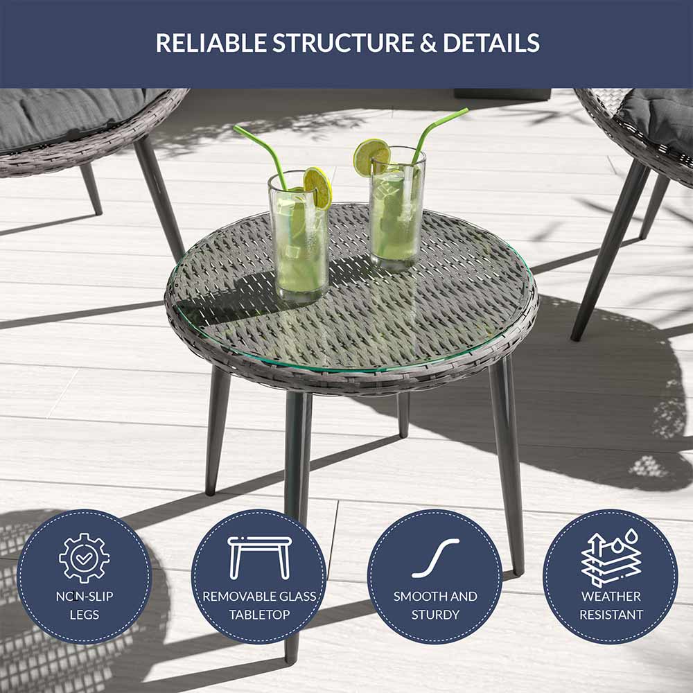 Hitia 3 Piece Patio Bistro Set