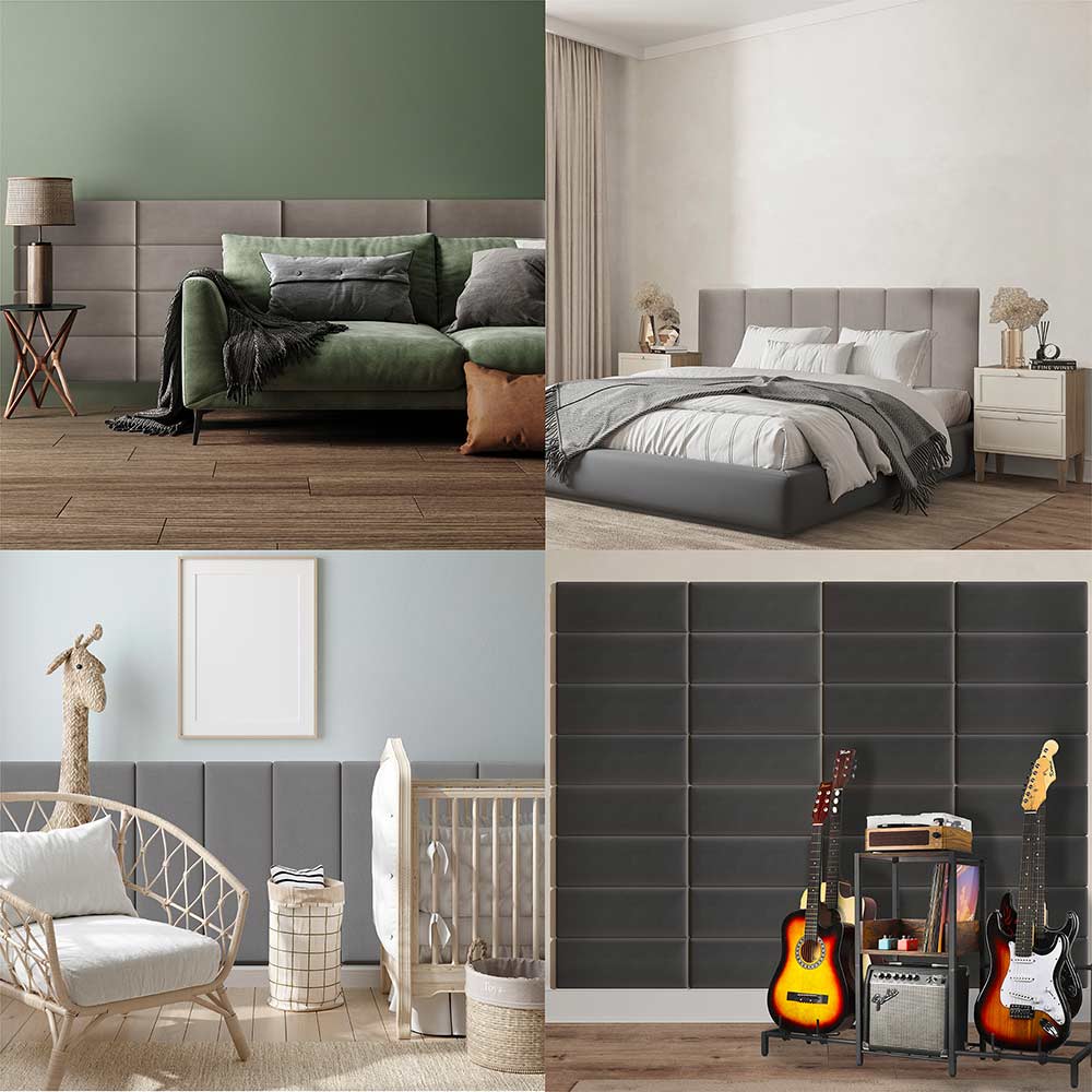 38" x 11.5" Upholstered Wall Mounted Headboard Panels