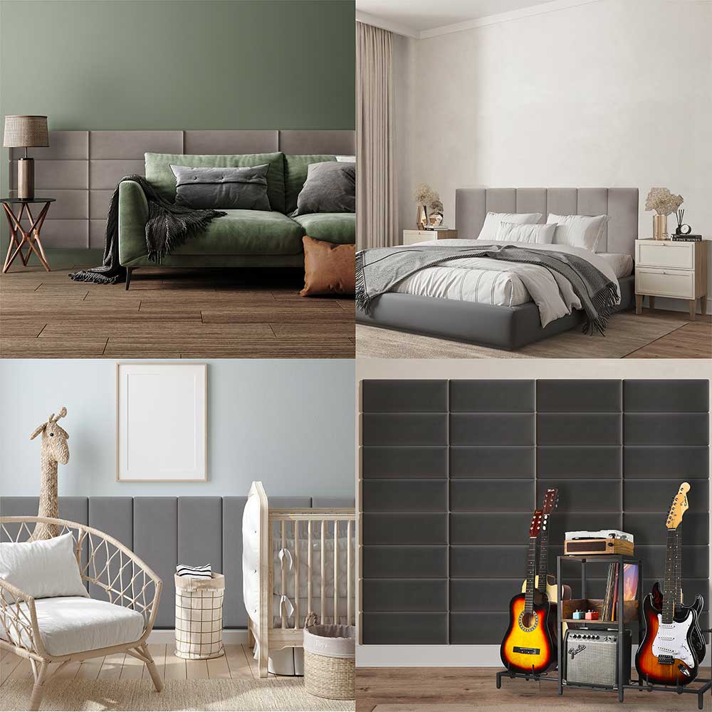 38" x 11.5" Upholstered Wall Mounted Headboard Panels