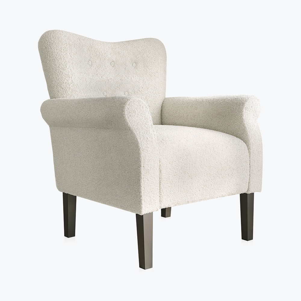 Allston Armchair Floral Design Padded Armrests Dark Wood Legs