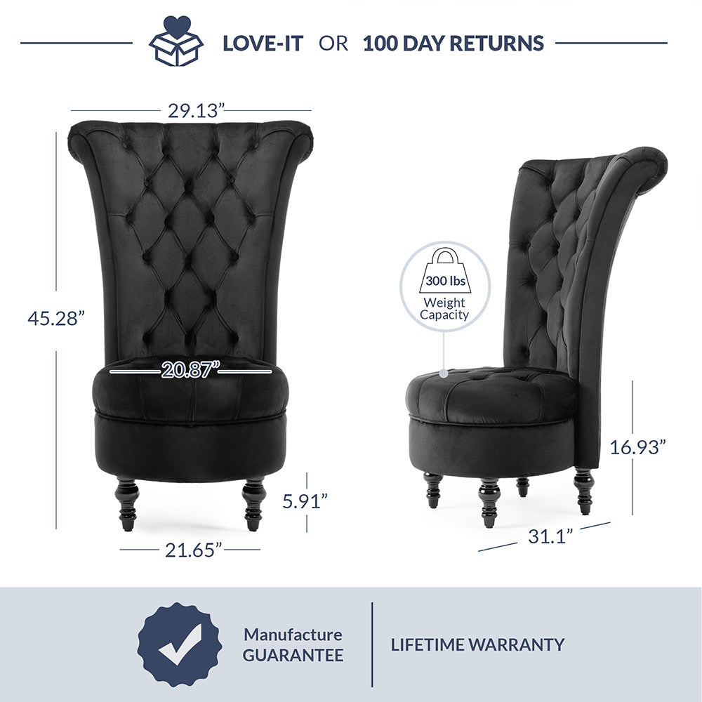 Tufted High Back Accent Chair