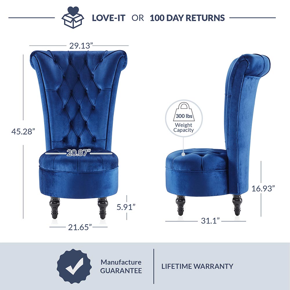 Tufted High Back Accent Chair