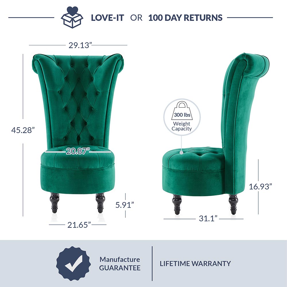 Tufted High Back Accent Chair