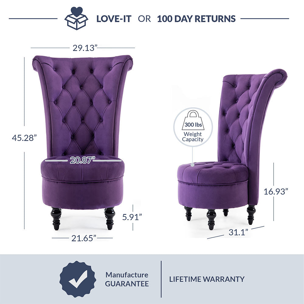 Tufted High Back Accent Chair