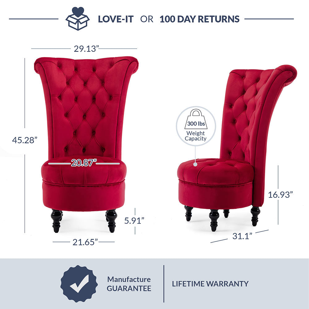 Tufted High Back Accent Chair