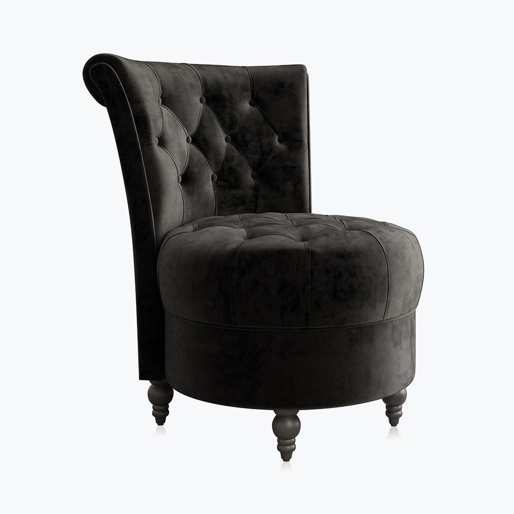 Malik Tufted Velvet Slipper Accent Chair