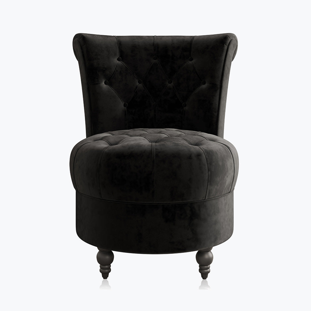 Malik Tufted Velvet Slipper Accent Chair