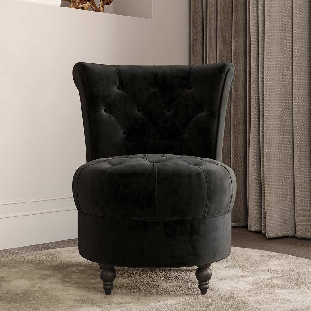 Malik Tufted Velvet Slipper Accent Chair