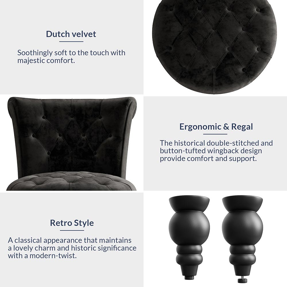 Malik Tufted Velvet Slipper Accent Chair