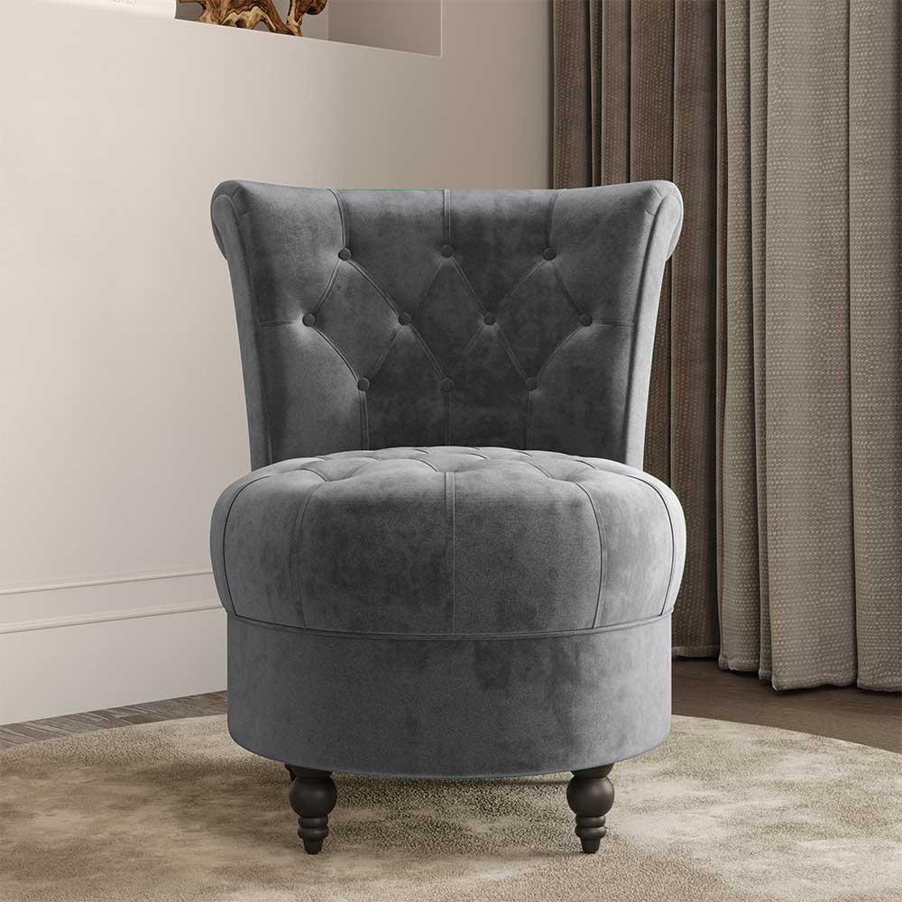 Malik Tufted Velvet Slipper Accent Chair