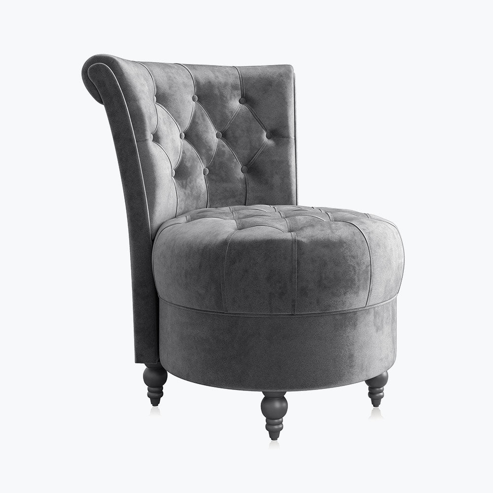 Malik Tufted Velvet Slipper Accent Chair