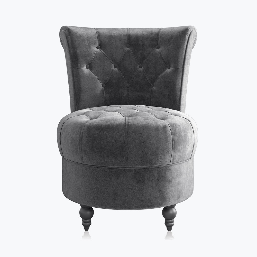 Malik Tufted Velvet Slipper Accent Chair
