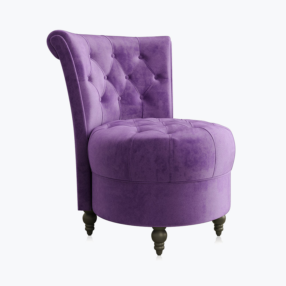Malik Tufted Velvet Slipper Accent Chair