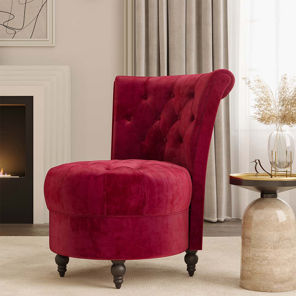 Malik Tufted Velvet Slipper Accent Chair