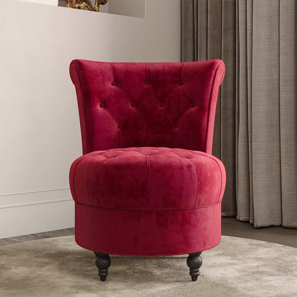 Malik Tufted Velvet Slipper Accent Chair