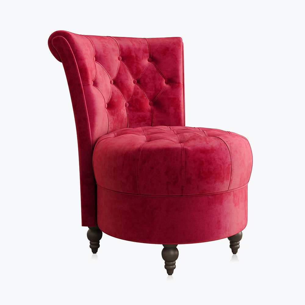 Malik Tufted Velvet Slipper Accent Chair