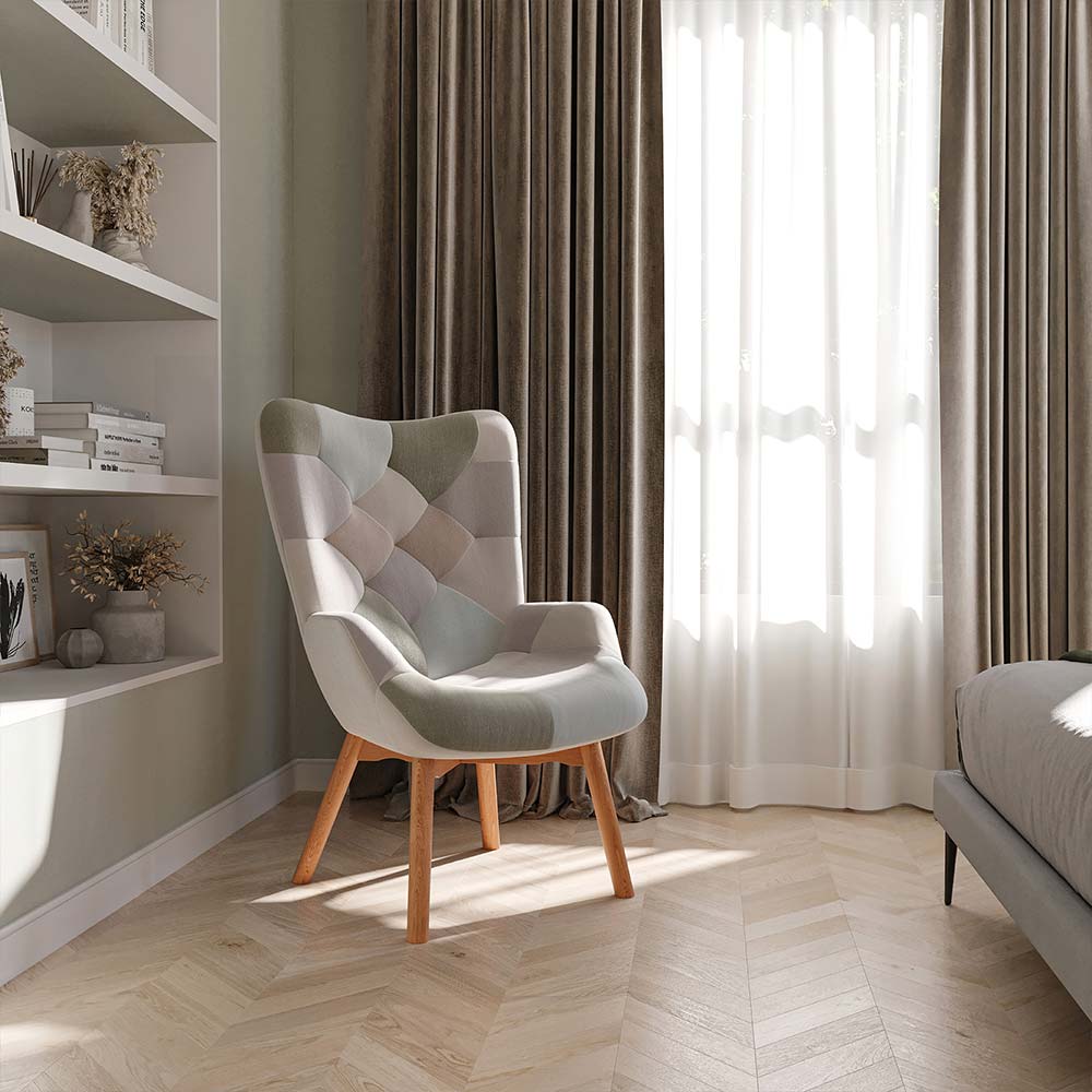 Paramount High Back Mid Century Modern Accent Chair