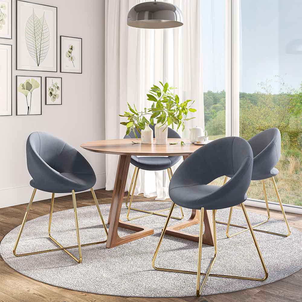 Ezra Modern Velvet Accent Chair with Gold Metal Legs
