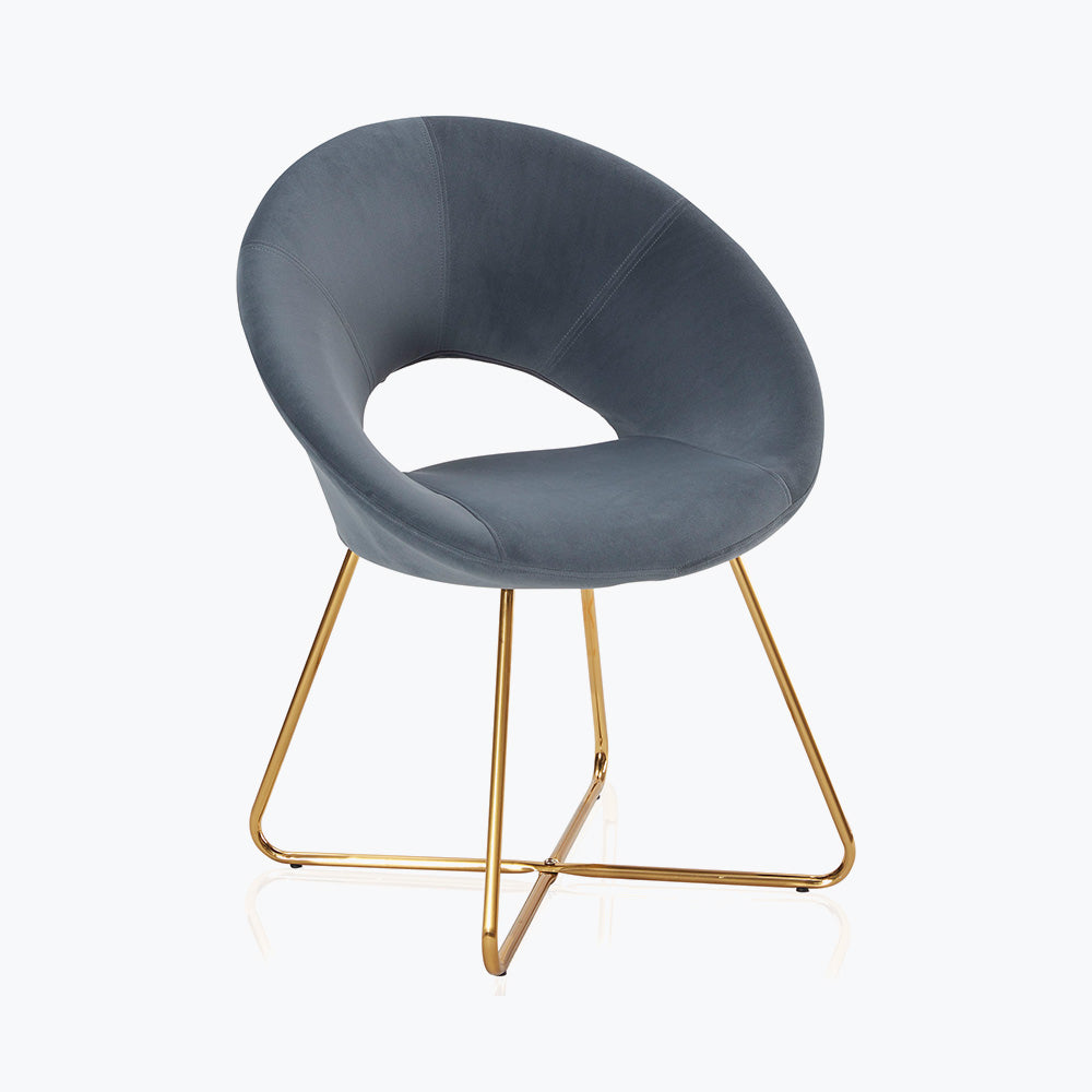 Ezra Modern Velvet Accent Chair with Gold Metal Legs