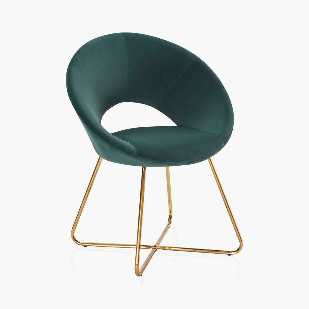 Ezra Modern Velvet Accent Chair with Gold Metal Legs