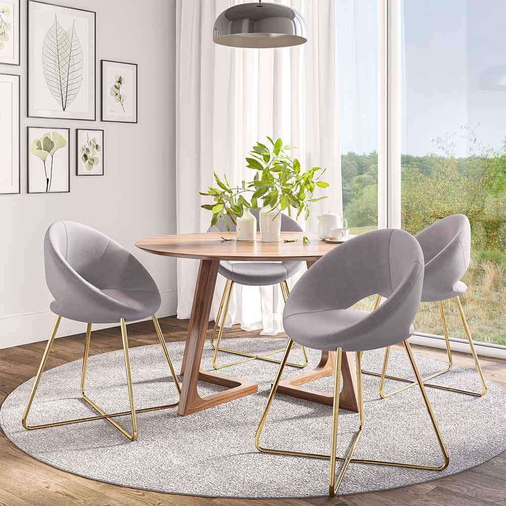 Ezra Modern Velvet Accent Chair with Gold Metal Legs