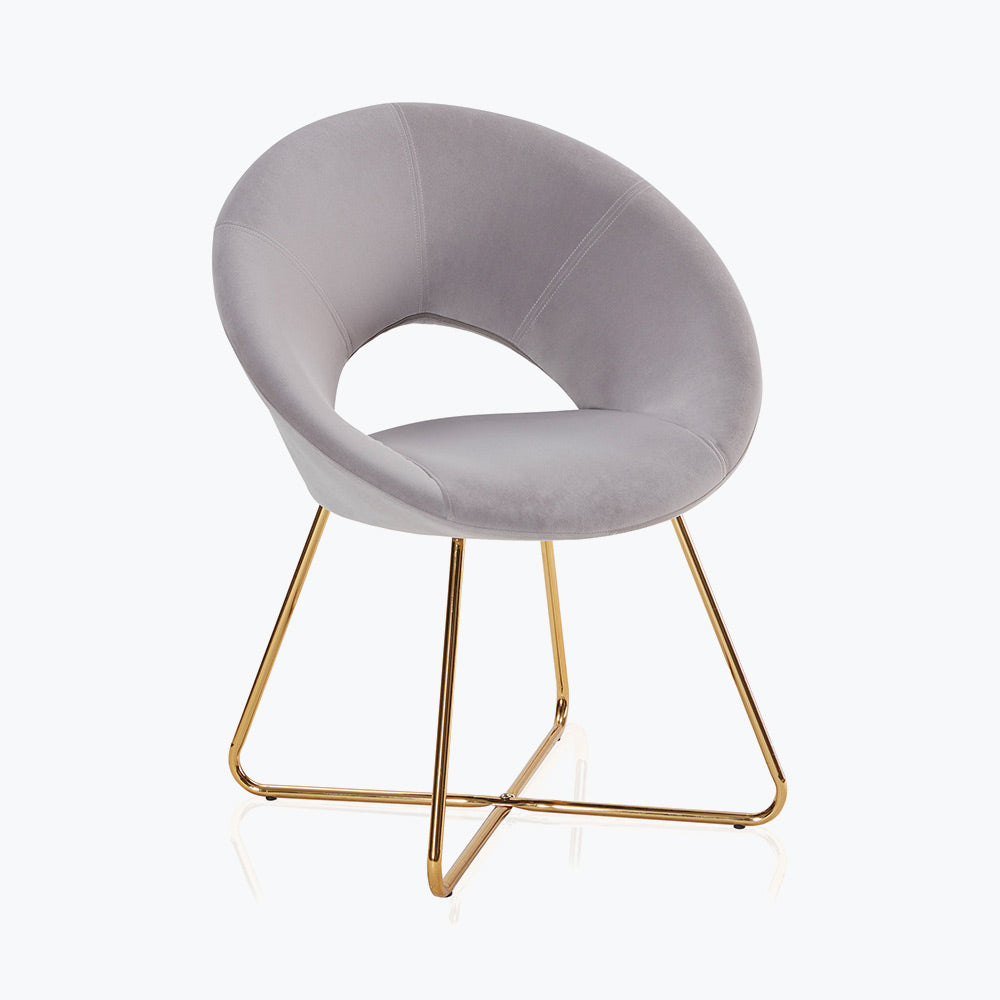 Ezra Modern Velvet Accent Chair with Gold Metal Legs