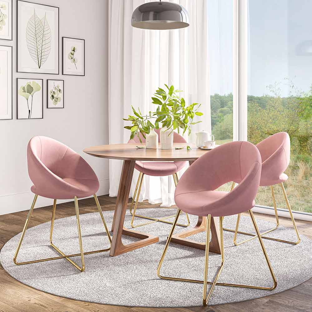 Ezra Modern Velvet Accent Chair with Gold Metal Legs