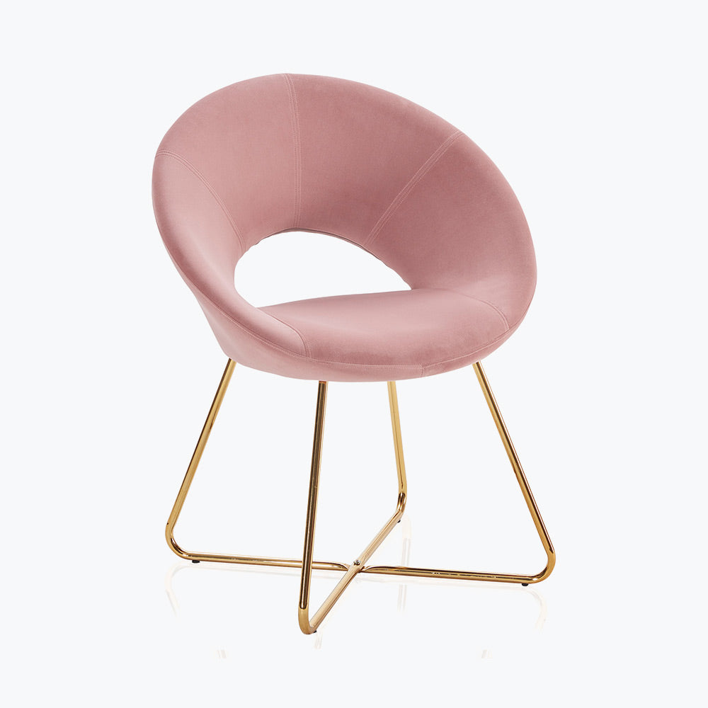 Ezra Modern Velvet Accent Chair with Gold Metal Legs