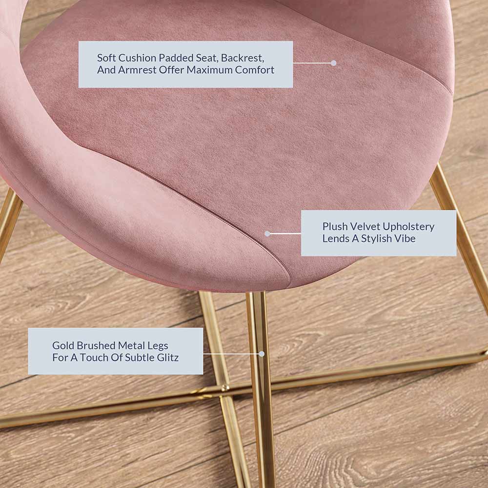 Ezra Modern Velvet Accent Chair with Gold Metal Legs