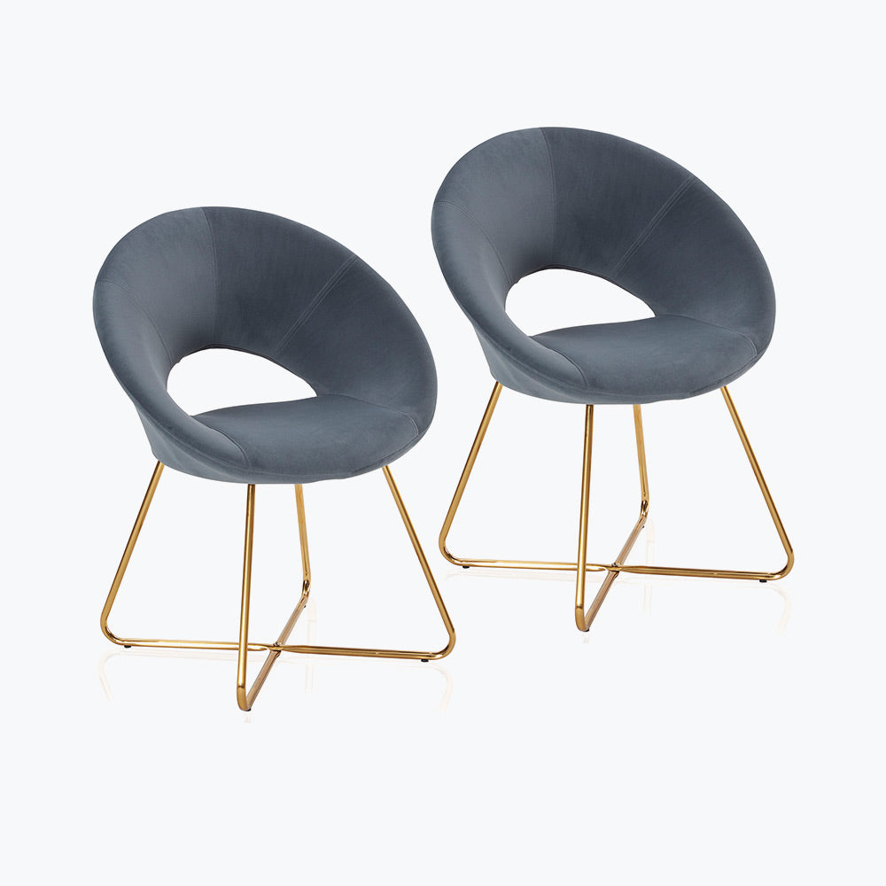 Ezra Modern Velvet Accent Chair with Gold Metal Legs