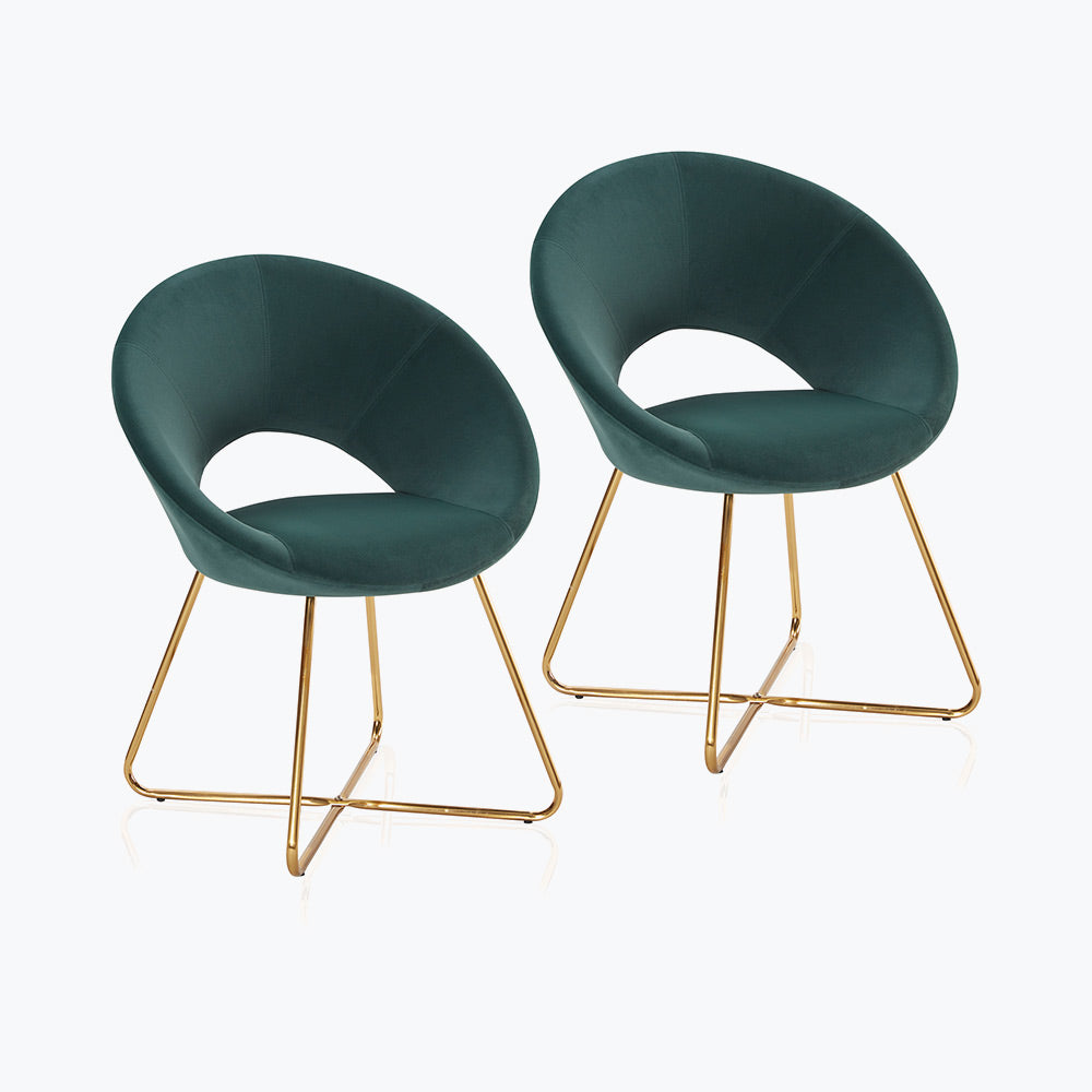 Ezra Modern Velvet Accent Chair with Gold Metal Legs