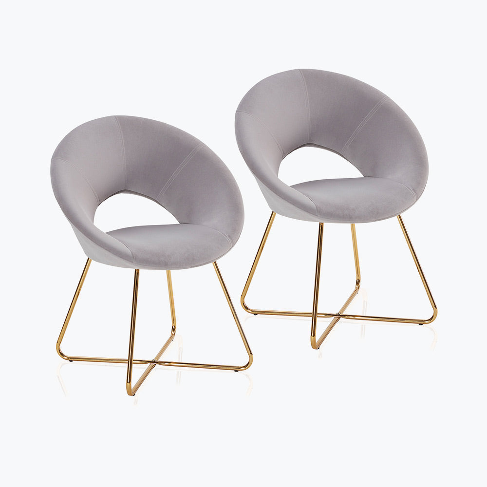Ezra Modern Velvet Accent Chair with Gold Metal Legs