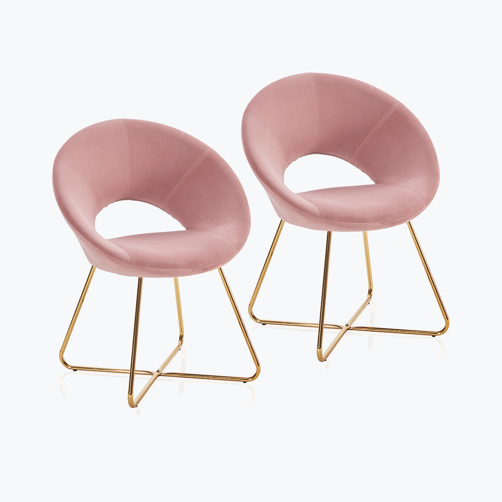 Ezra Modern Velvet Accent Chair with Gold Metal Legs