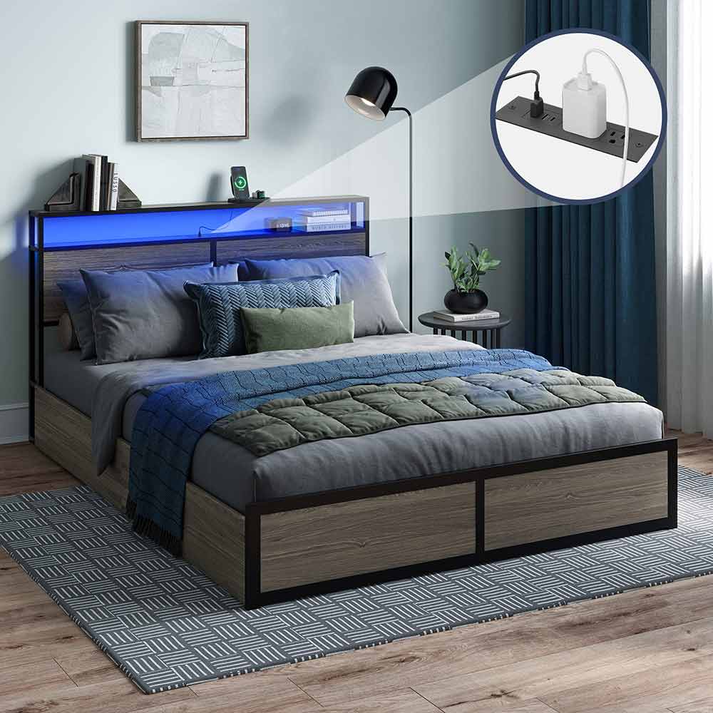 ෆ‪‪さま 専用ページ★ Brent Full Size Metal Bed Frame with Storage Underneath