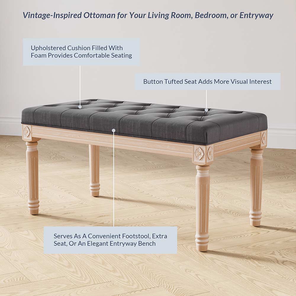 Arvin 32" Tufted Ottoman Bench