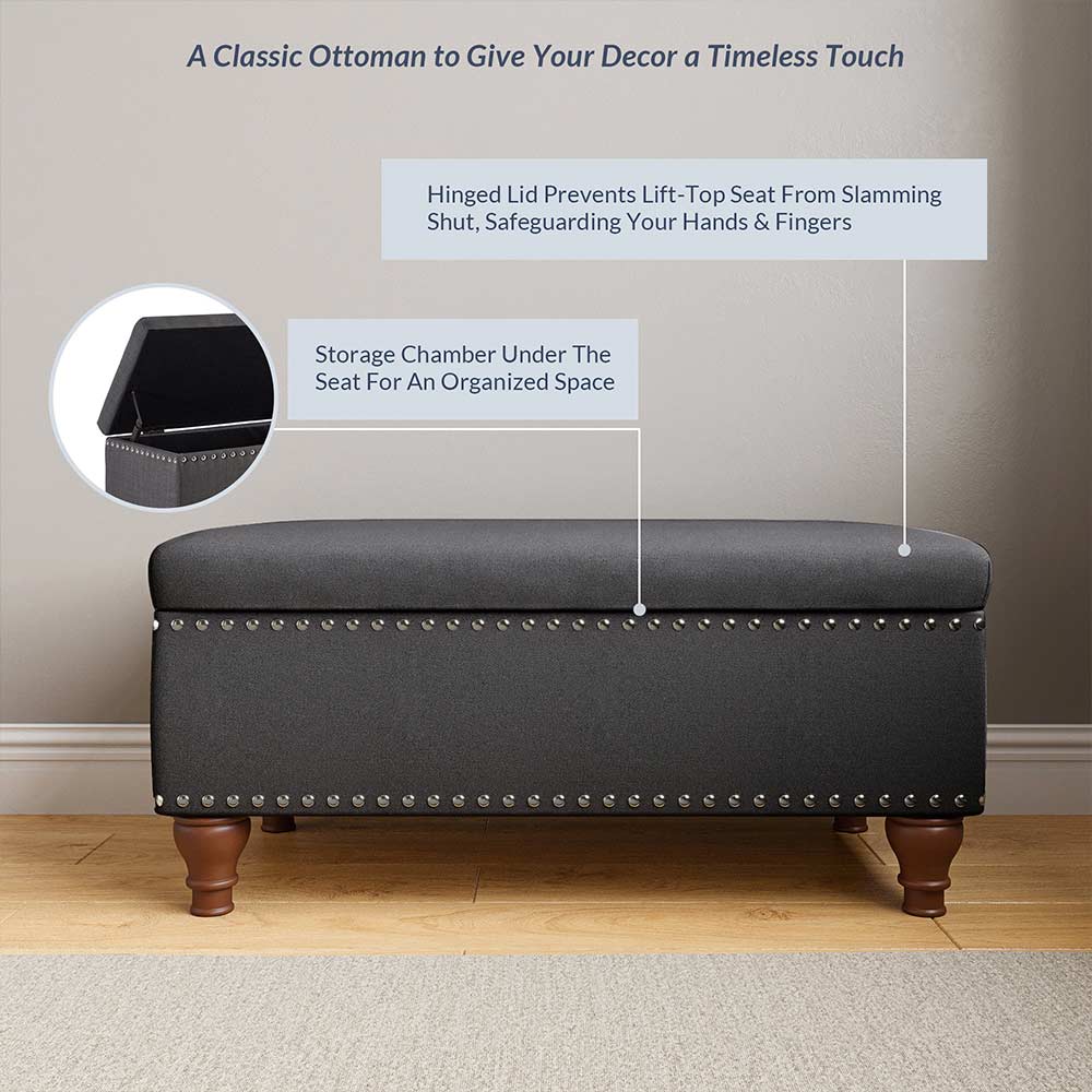 Quincy 35" Storage Ottoman Bench