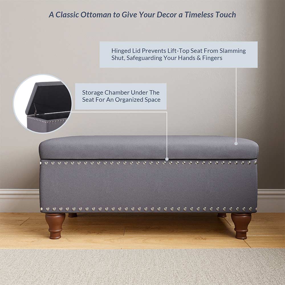 Quincy 35" Storage Ottoman Bench