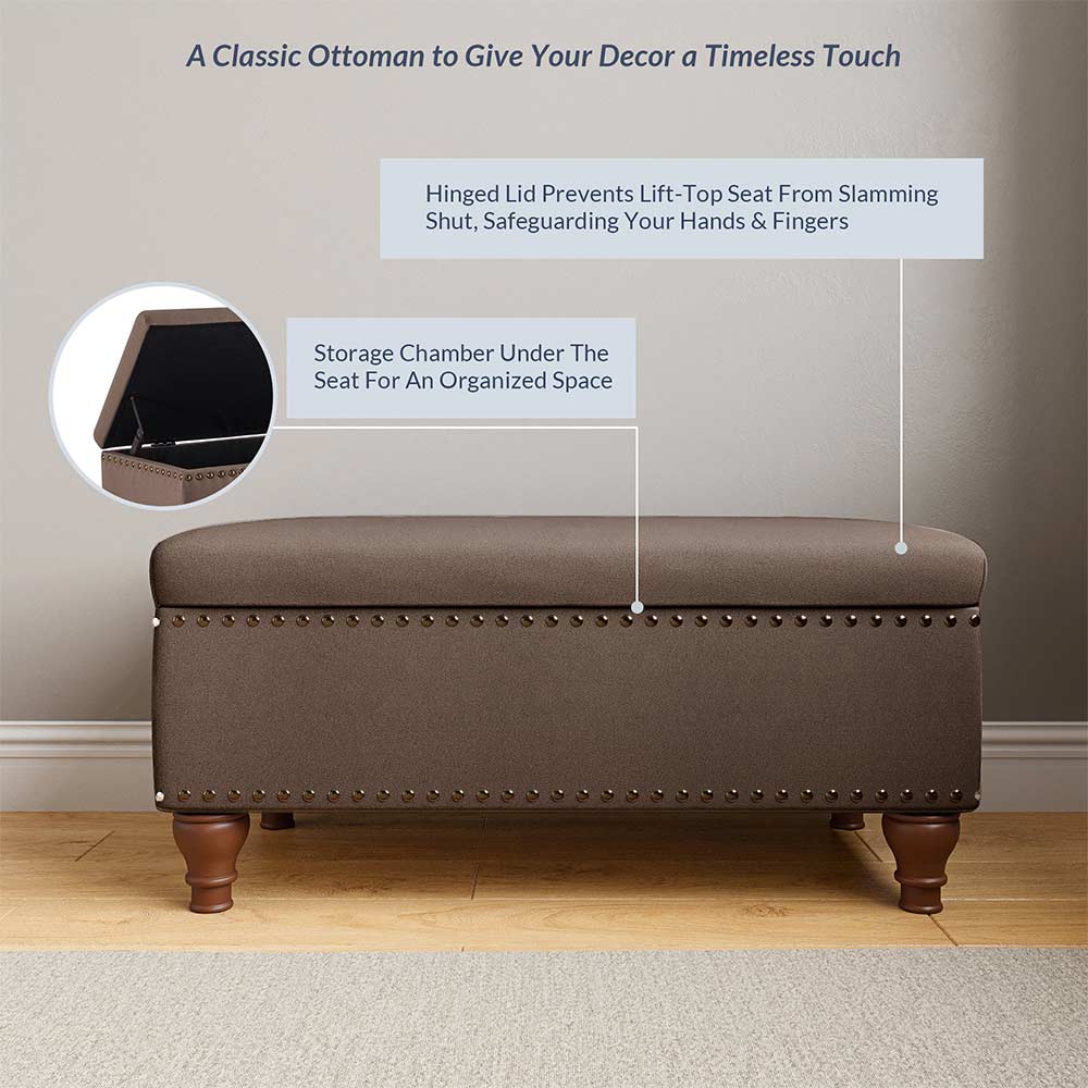 Quincy 35" Storage Ottoman Bench