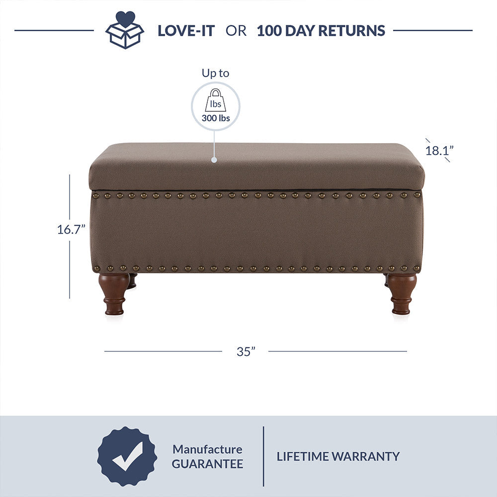 Quincy 35" Storage Ottoman Bench