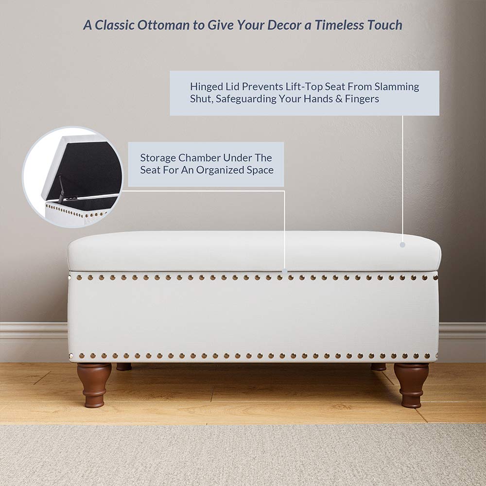 Quincy 35" Storage Ottoman Bench