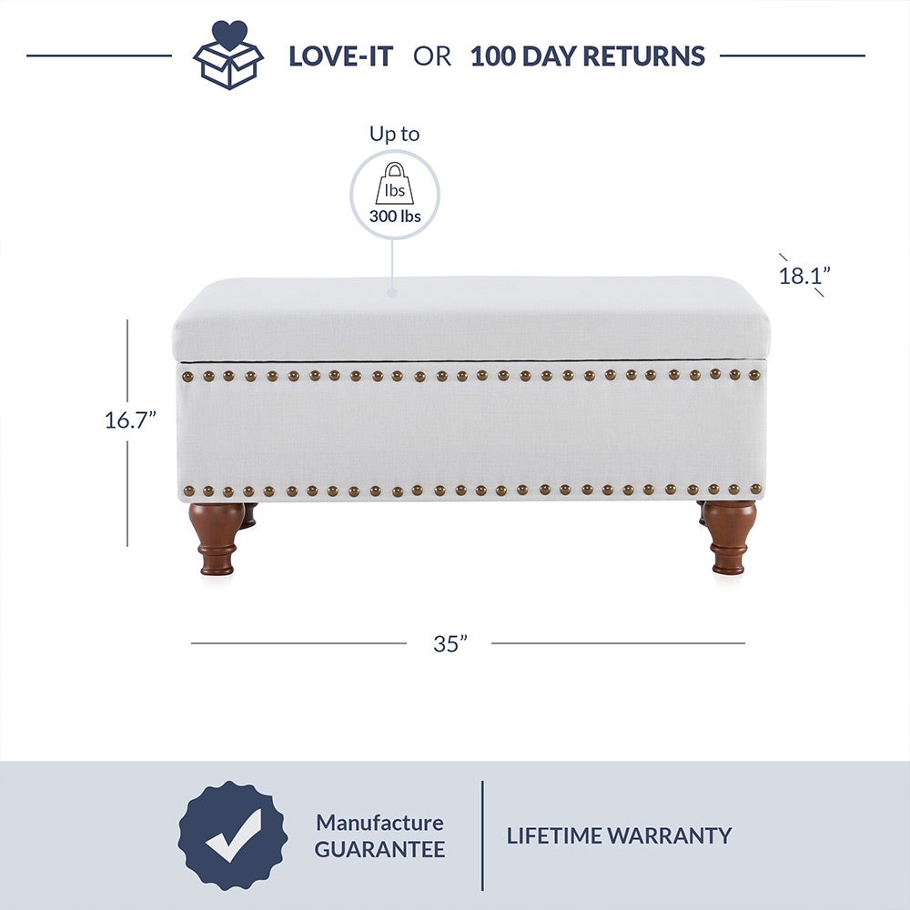 Quincy 35" Storage Ottoman Bench