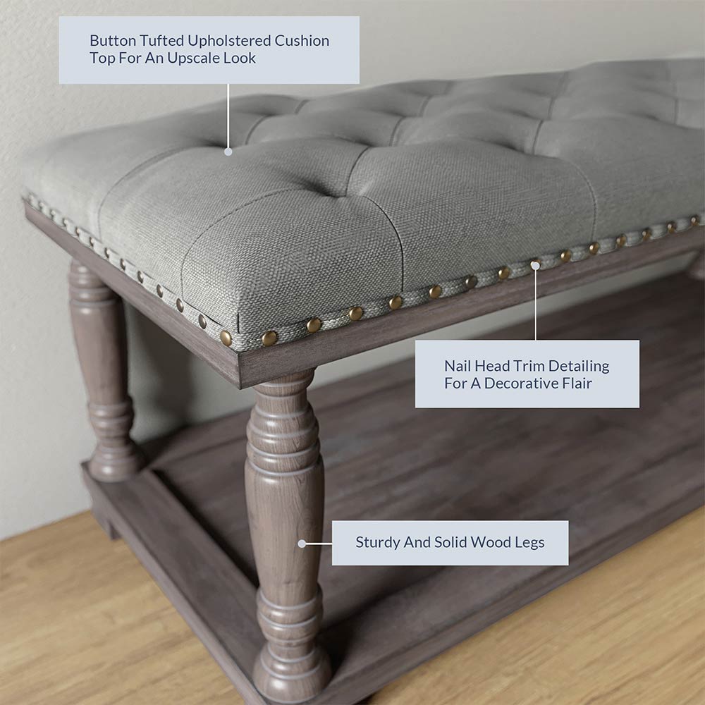 Caramia 33" Square Ottoman Coffee Table with Button Tufted Top