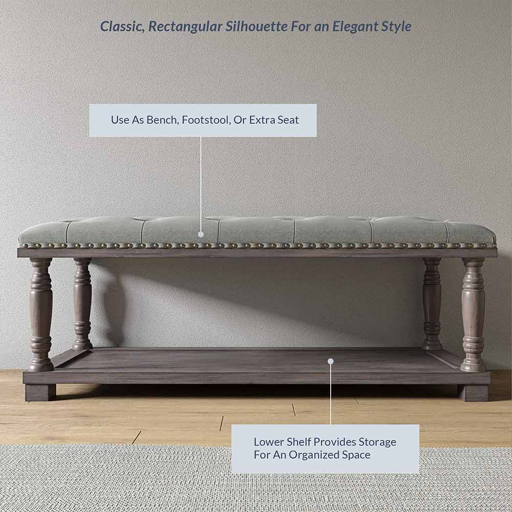 Caramia 33" Square Ottoman Coffee Table with Button Tufted Top