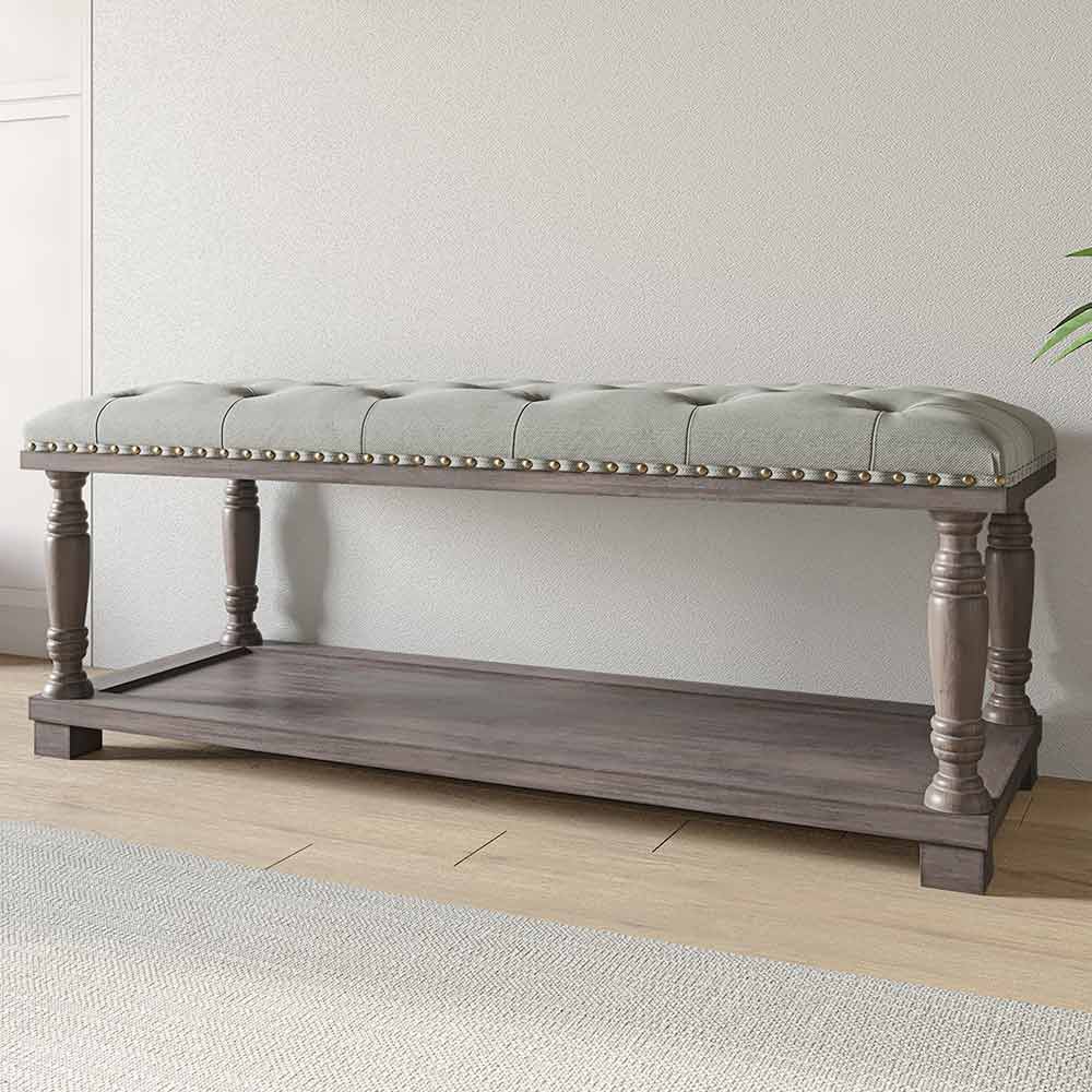 Caramia 33" Square Ottoman Coffee Table with Button Tufted Top