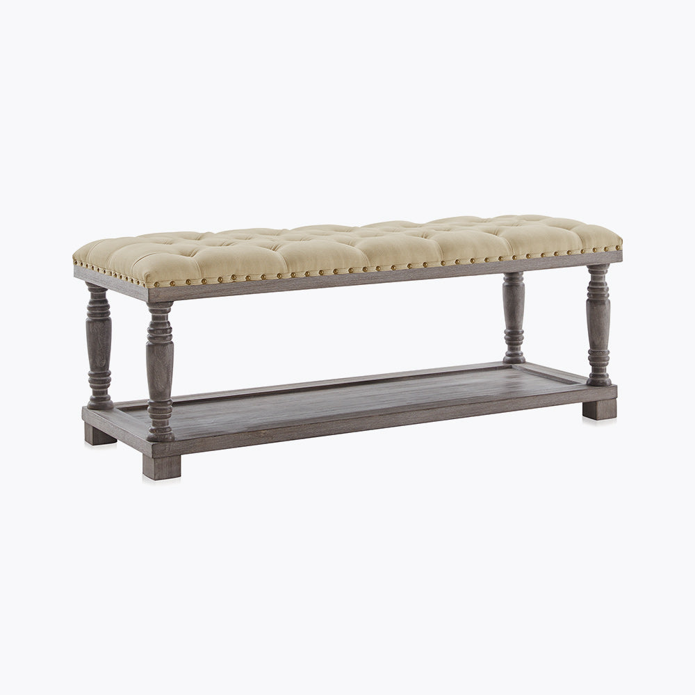 Caramia 33" Square Ottoman Coffee Table with Button Tufted Top